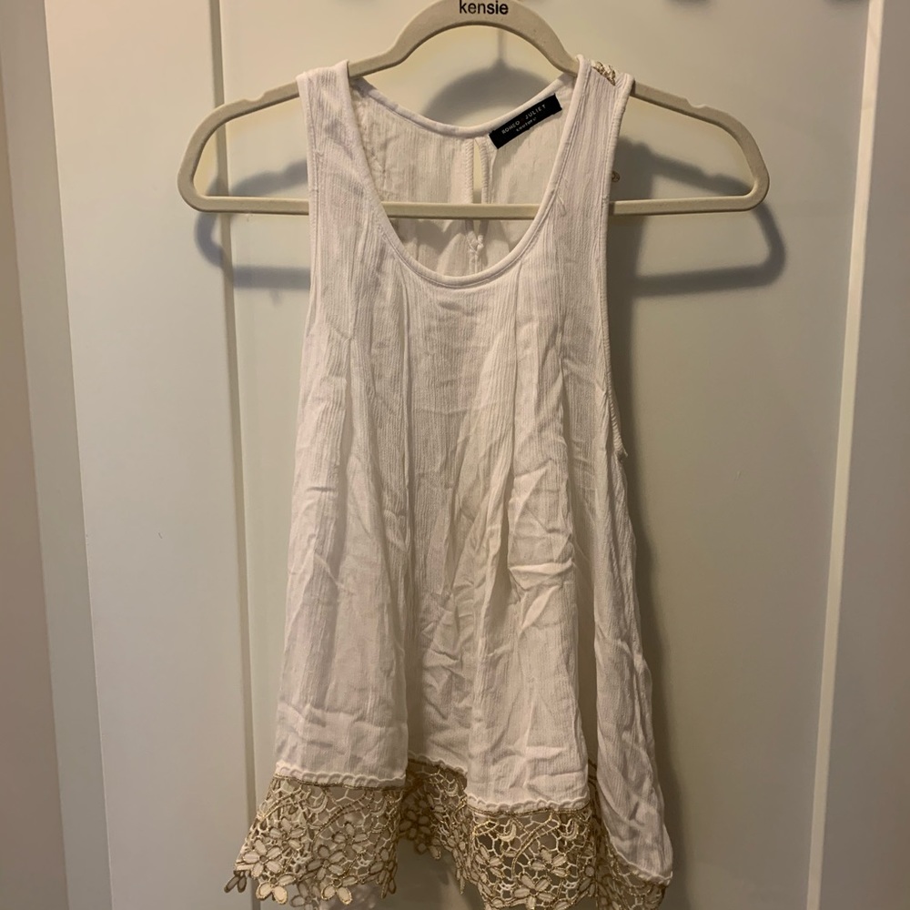 White Tank with Gold Accent